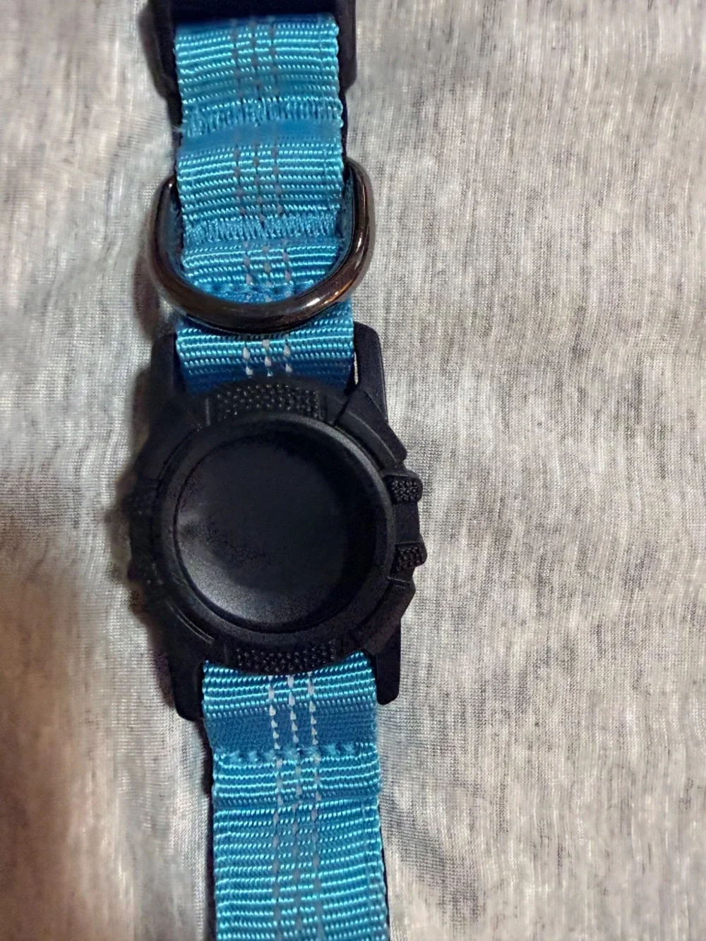 Reflective AirTag Dog Collar Size M Blue Adjustable Pet Collar Holder